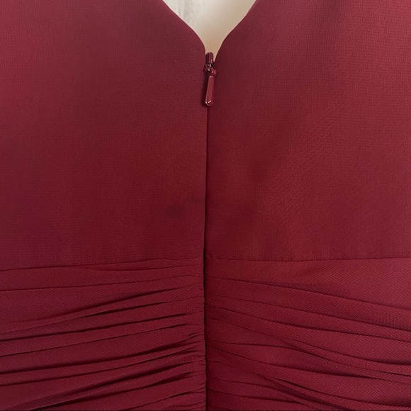 Dessy Collection burgundy #2894 chiffon formal dress - Picture 8 of 9
